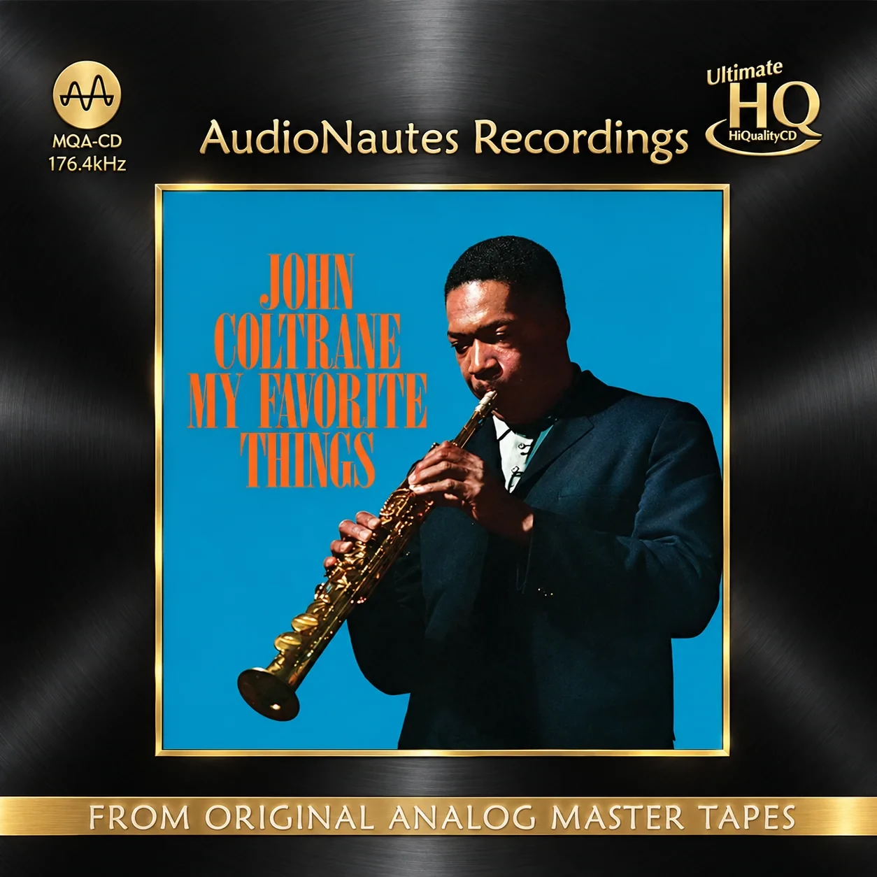 AudioNautes John Coltrane My Favorite Things UHQCD black and metallic-gold promotional cover